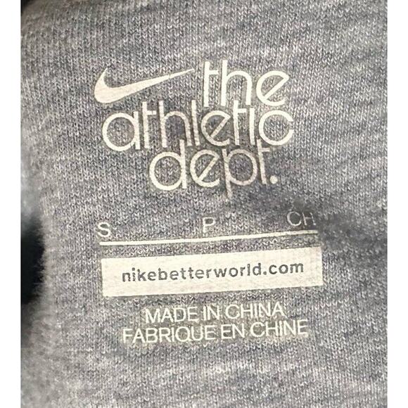 NIKE Hoodie Gray Men's S The Athletic Dept Y2K Spell Out Swoosh Pullover Sweater - Picture 14 of 16